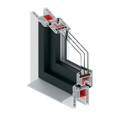 Coupe d’angle de la fenêtre VEKA PVC-aluminium