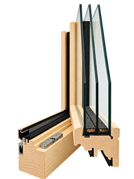 Holzfenster, Profil und Verglasung