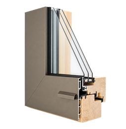 Integral wood-aluminium window