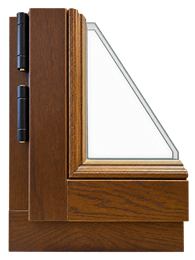 Wooden window with putty glazing, interior view