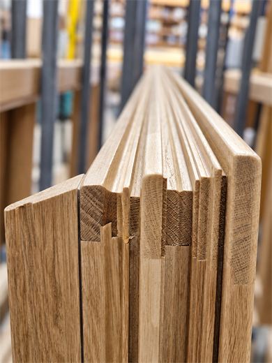 Solid wood stiles before assembly