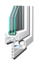 Section of the PVC renovation window
